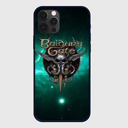 Чехол iPhone 12 Pro Max Baldurs Gate 3 logo green