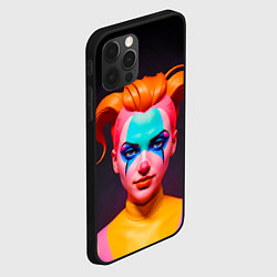 Чехол для iPhone 12 Pro Max Девушка клоун с жёлтыми волосами, цвет: 3D-черный — фото 2