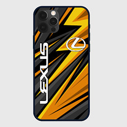 Чехол для iPhone 12 Pro Max Лексус - желтая спортивная абстракция, цвет: 3D-черный