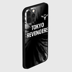 Чехол для iPhone 12 Pro Max Tokyo Revengers glitch на темном фоне: символ свер, цвет: 3D-черный — фото 2