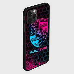 Чехол для iPhone 12 Pro Max Porsche - neon gradient, цвет: 3D-черный — фото 2