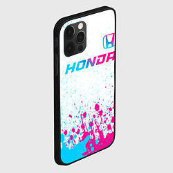 Чехол для iPhone 12 Pro Max Honda neon gradient style: символ сверху, цвет: 3D-черный — фото 2