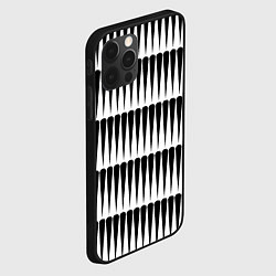 Чехол для iPhone 12 Pro Max Объемная полосатая геометрия, цвет: 3D-черный — фото 2