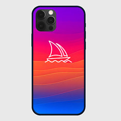 Чехол для iPhone 12 Pro Max Midjourney Логотип с фоном, цвет: 3D-черный