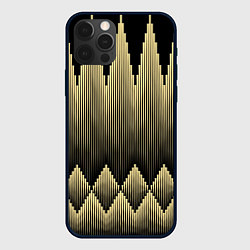 Чехол для iPhone 12 Pro Max Золотые ромбы на черном, цвет: 3D-черный