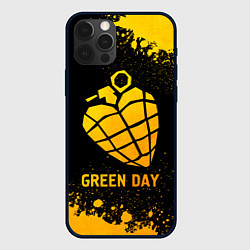 Чехол для iPhone 12 Pro Max Green Day - gold gradient, цвет: 3D-черный