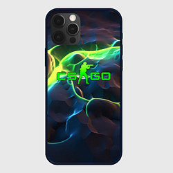 Чехол для iPhone 12 Pro Max CSGO green neon, цвет: 3D-черный