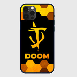 Чехол для iPhone 12 Pro Max Doom - gold gradient, цвет: 3D-черный