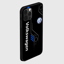 Чехол для iPhone 12 Pro Max Volkswagen - blue technology, цвет: 3D-черный — фото 2