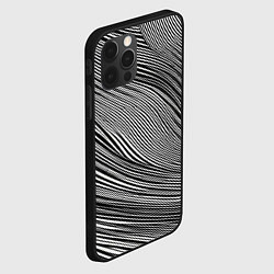 Чехол для iPhone 12 Pro Max Черно-белые полосы абстракция, цвет: 3D-черный — фото 2