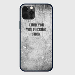 Чехол для iPhone 12 Pro Max F*ck you you F*cking F*ck на стене, цвет: 3D-черный