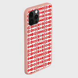 Чехол для iPhone 12 Pro Max Красно-белый батик, цвет: 3D-светло-розовый — фото 2