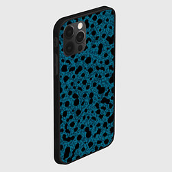 Чехол для iPhone 12 Pro Max Пятнистый паттерн бирюзовый, цвет: 3D-черный — фото 2