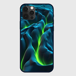 Чехол для iPhone 12 Pro Max Зеленая кислотная текстура с плитами, цвет: 3D-черный