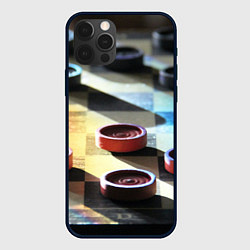 Чехол для iPhone 12 Pro Max Игра шашки, цвет: 3D-черный