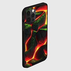 Чехол для iPhone 12 Pro Max Зеленые плиты и лава, цвет: 3D-черный — фото 2