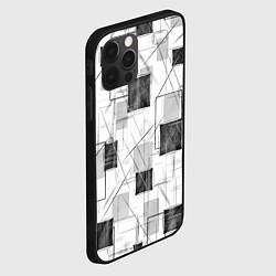 Чехол для iPhone 12 Pro Max Квадраты и штрихи, цвет: 3D-черный — фото 2