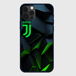 Чехол для iPhone 12 Pro Max Juventus black green logo, цвет: 3D-черный