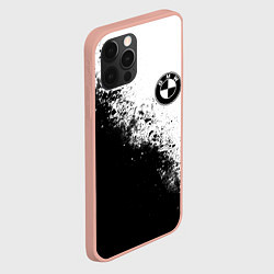 Чехол для iPhone 12 Pro Max BMW - black and white, цвет: 3D-светло-розовый — фото 2