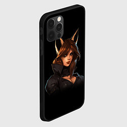 Чехол для iPhone 12 Pro Max Девушка с ушами лисы, цвет: 3D-черный — фото 2