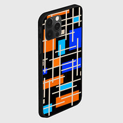 Чехол для iPhone 12 Pro Max Разноцветная прямоугольная абстракция, цвет: 3D-черный — фото 2