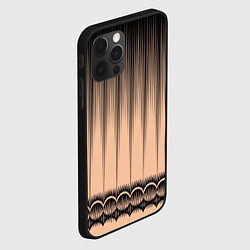 Чехол для iPhone 12 Pro Max Персиковый полосатый градиент, цвет: 3D-черный — фото 2