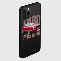 Чехол для iPhone 12 Pro Max Автомашина Ford Mustang, цвет: 3D-черный — фото 2