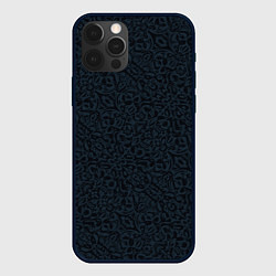 Чехол для iPhone 12 Pro Max Чёрно-синий паттерн, цвет: 3D-черный