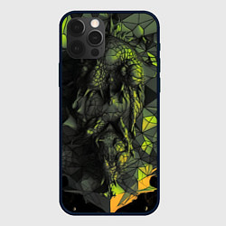 Чехол для iPhone 12 Pro Max Зеленая абстрактная текстура, цвет: 3D-черный