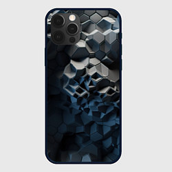 Чехол для iPhone 12 Pro Max Каменная текстура, цвет: 3D-черный