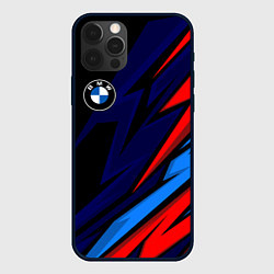 Чехол для iPhone 12 Pro Max BMW - m colors and black, цвет: 3D-черный