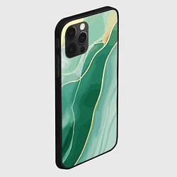 Чехол для iPhone 12 Pro Max Малахитовые полосы, цвет: 3D-черный — фото 2