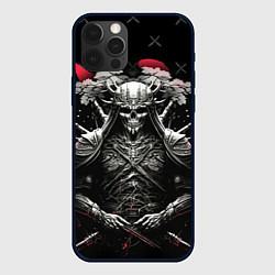 Чехол для iPhone 12 Pro Max Скелет японского самурая, цвет: 3D-черный