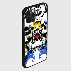 Чехол для iPhone 12 Pro Max Паттерн из черепов - поп-арт, цвет: 3D-черный — фото 2
