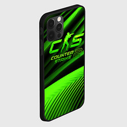 Чехол для iPhone 12 Pro Max CS2 Counter strike green logo, цвет: 3D-черный — фото 2