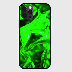 Чехол для iPhone 12 Pro Max Зелёная кислотная неоновая коалесценция, цвет: 3D-черный
