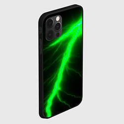 Чехол для iPhone 12 Pro Max Зеленый разряд молнии, цвет: 3D-черный — фото 2