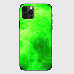 Чехол для iPhone 12 Pro Max Яркий зеленый фон, цвет: 3D-черный