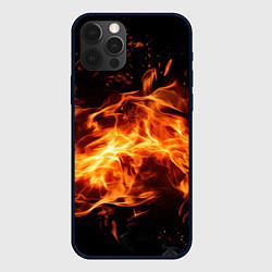 Чехол для iPhone 12 Pro Max Огненная текстура, цвет: 3D-черный