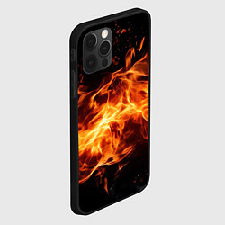 Чехол для iPhone 12 Pro Max Огненная текстура, цвет: 3D-черный — фото 2