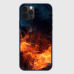 Чехол для iPhone 12 Pro Max Fire black background, цвет: 3D-черный