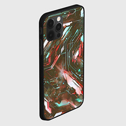Чехол для iPhone 12 Pro Max Космические кибер схемы Красные, цвет: 3D-черный — фото 2
