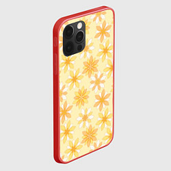 Чехол для iPhone 12 Pro Max Желтые геометричные цветы, цвет: 3D-красный — фото 2