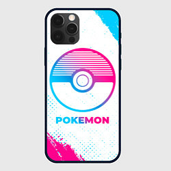 Чехол для iPhone 12 Pro Max Pokemon neon gradient style, цвет: 3D-черный