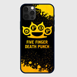 Чехол для iPhone 12 Pro Max Five Finger Death Punch - gold gradient, цвет: 3D-черный