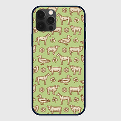 Чехол для iPhone 12 Pro Max Фермерские животные, цвет: 3D-черный