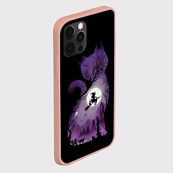 Чехол для iPhone 12 Pro Max Кот в ночи, цвет: 3D-светло-розовый — фото 2