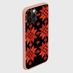 Чехол для iPhone 12 Pro Max Удмуртский - вертикаль black, цвет: 3D-светло-розовый — фото 2
