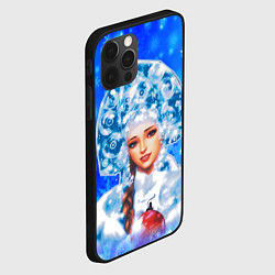 Чехол для iPhone 12 Pro Max Красивая русская снегурочка, цвет: 3D-черный — фото 2