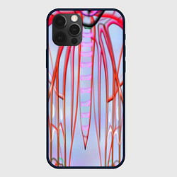 Чехол для iPhone 12 Pro Max Розовые прожилки, цвет: 3D-черный